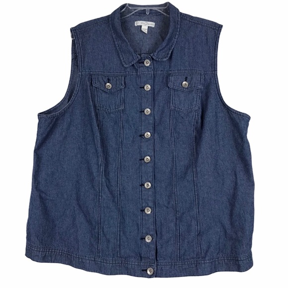 Est. 1948 Denim button down denim vest plus 22/24 - Picture 1 of 9